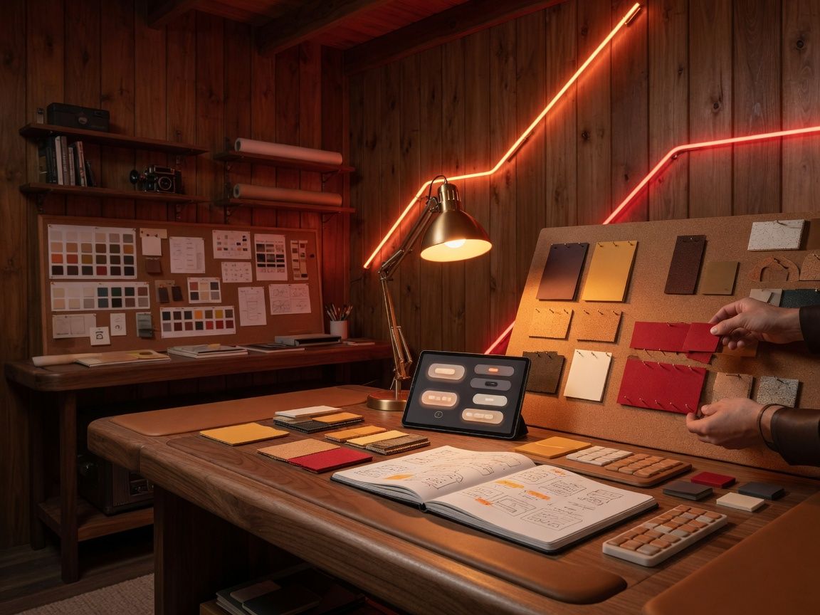 The Nest studio with cozy wood-paneled interior